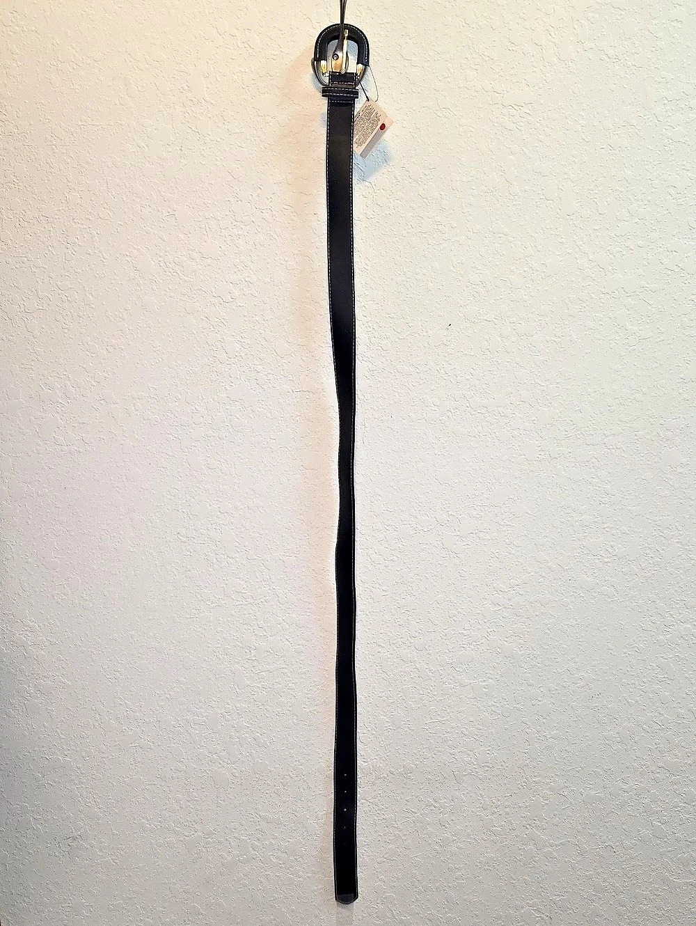 Zara Black Belt with Contrast Stitching